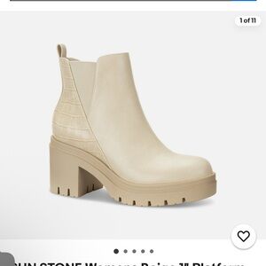 Sun + Stone ecru chelsea zip boots nib 9.5 m